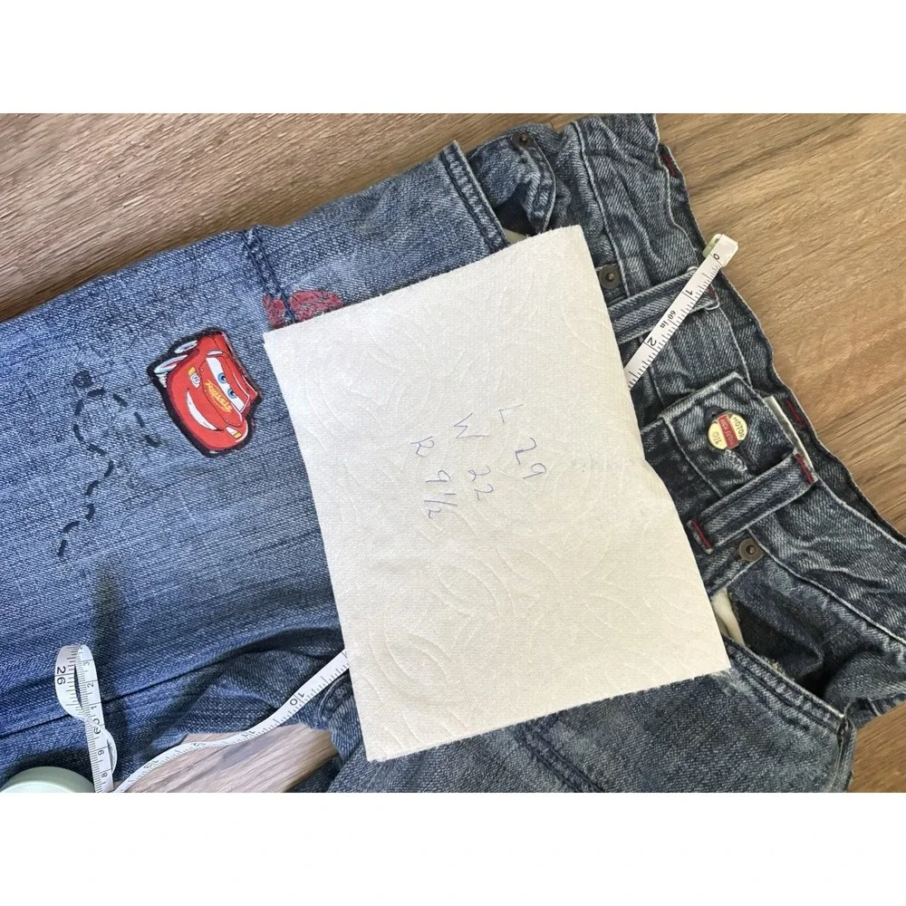 Disney Pixar Vintage The World Of Cars Boys Jean Size7 McQueen Patch